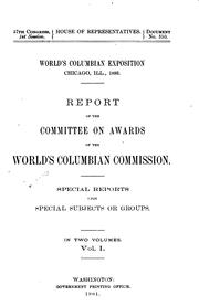 Cover of: Report of the Committee on Awards of the World's Columbian Commission ... by [name missing]