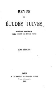 Cover of: Revue des Études juives: Publication trimestrielle de la Société des Études juives