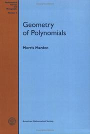 Geometry of polynomials by Morris Marden