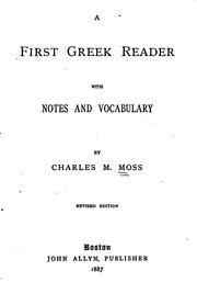 A First Greek Reader with Notes and Vocabulary
