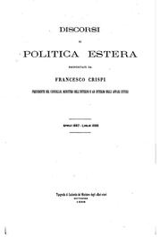 Discorsi di politica estera. Aprile 1887-luglio 1888