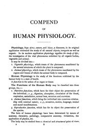 Cover of: A Compend of human physiology by 