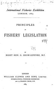 Cover of: Principles of Fishery Legislation