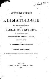 Vierteljahrschrift fuer Klimatologie by No name