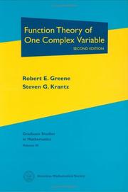 Function theory of one complex variable by Robert Everist Greene