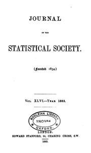 Cover of: Journal of the Statistical Society of London