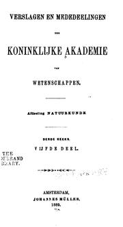 Cover of: Verslagen en mededeelingen der Koninklije akademie van wetenschappen: Afdeeling natuurkunde by 