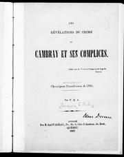 Cover of: Les révélations du crime ou Cambray et ses complices