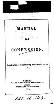 Cover of: Manual for confession