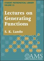 Cover of: Lectures on generating functions