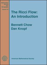 Cover of: The Ricci flow: an introduction