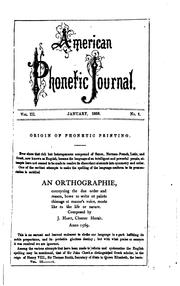 Cover of: American Phonetic Journal by Randall P. Prosser