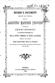 Ricordi e documenti: relativi allo̕puscolo intitolato Cenni storici sulla traduzione in versi ... by Agostino Manfrin Provedi