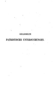 Cover of: Gesammelte patristische Untersuchungen by 