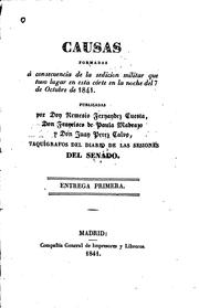 Cover of: Causas formadas á consecuencia de la sedición militar que tuvo lugar en esta córte en la noche ... by 