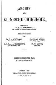 Cover of: Archiv für klinische Chirurgie by 