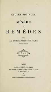 Cover of: Misère et remèdes