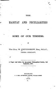 Cover of: The Habitat and Peculiarities of Some of Our Timbers by 