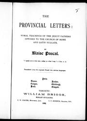 Cover of: The provincial letters by by Blaise Pascal