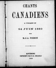 Cover of: Chants canadiens à l'occasion du 24 juin 1880