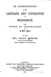 An Introduction to the Language and Literature of Madagascar by Julius Kessler