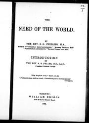 Cover of: The need of the world