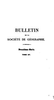 Cover of: Bulletin de la Société de géographie