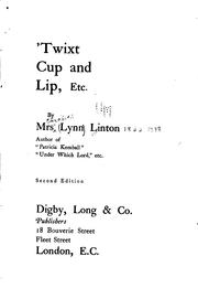 Cover of: 'Twixt Cup & Lip. Etc by Eliza Lynn Linton