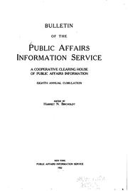 Cover of: Public Affairs Information Service bulletin by 