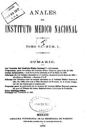 Cover of: Anales del Instituto Médico Nacional by 