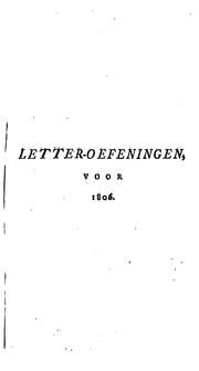 Cover of: Algemeene Vaderlandsche Letter-Oefeningen by 