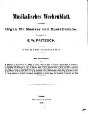 Cover of: Musikalisches Wochenblatt: Organ für Musiker und Musikfreunde