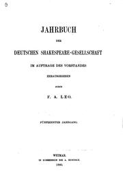 Cover of: Jahrbuch der Deutschen Shakespeare-Gesellschaft
