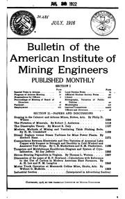 Bi-monthly Bulletin of the American Institute of Mining Engineers by American Institute of Mining Engineers