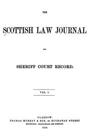 Cover of: Scottish Law Magazine, and Sheriff Court Reporter