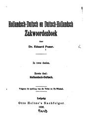 Hollandsch-duitsch en Duitsch-hollandsch Zakwoordenboek by Eduard Poser