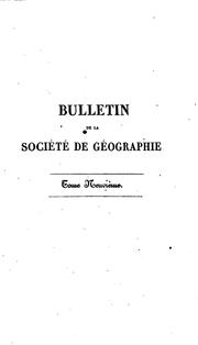 Cover of: Bulletin de la Société de géographie