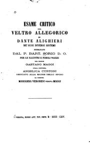 Cover of: Esame critico del Veltro allegorico di Dante Alighieri ne'suoi diversi sistemi