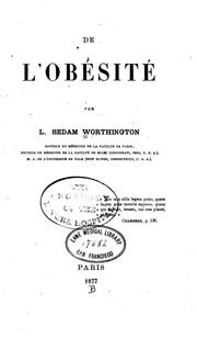 De L'obésité by Lewis Sedam Worthington