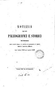 Cover of: Notizia degli studii paleografici e storici fatti liberamente dagli allievei ... dall'aprile ...