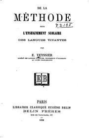 Cover of: De la méthode pour l'enseignement scolaire des langues vivantes