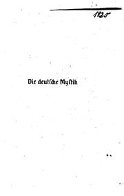 Cover of: Die deutsche Mystik