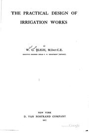 Cover of: The Practical Design of Irrigation Works by 