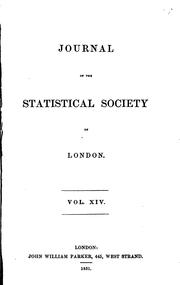 Cover of: Journal of the Statistical Society of London