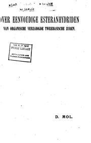 Cover of: Over eenvoudige esteranhydriden van organische verzadigde tweebasische zuren