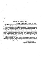 Cover of: Customs Regulations of the United States: Prescribed for the Instruction and ... by 