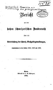 Cover of: Bericht an den hohen schweizerischen Bundesrath über die Untersuchung der Schweiz ... by 