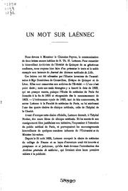 Cover of: Un Mot sur Laennec