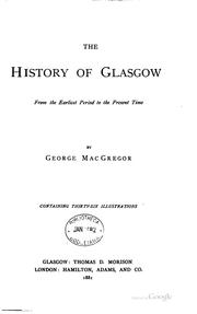 Cover of: The history of Glasgow