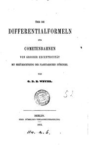 Cover of: Über die Differentialformeln für Cometenbahnen von grosser Excentricität by 